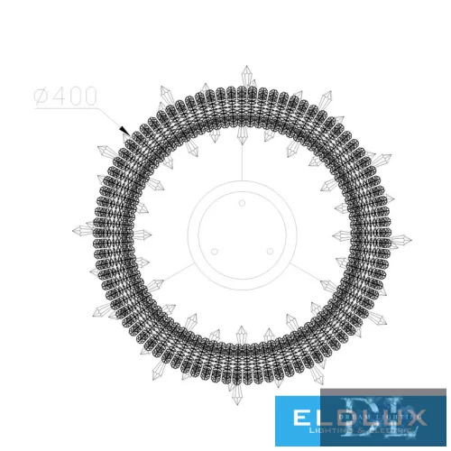 ELDLUX ELDAMARILL lampă suspendată din sticlă cristal D400 104W CCT