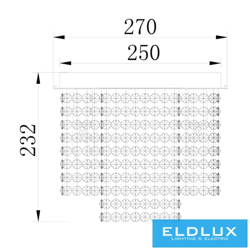 ELDLUX ELDALIZ lampă de tavan din sticlă cristal L270 E14×4