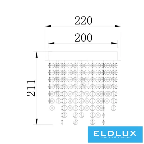 ELDLUX ELDILEN lampă de tavan din sticlă cristal Ø220 E14