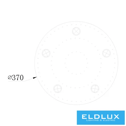 ELDLUX ELDILEN lampă de tavan din sticlă cristal Ø370 E14×5