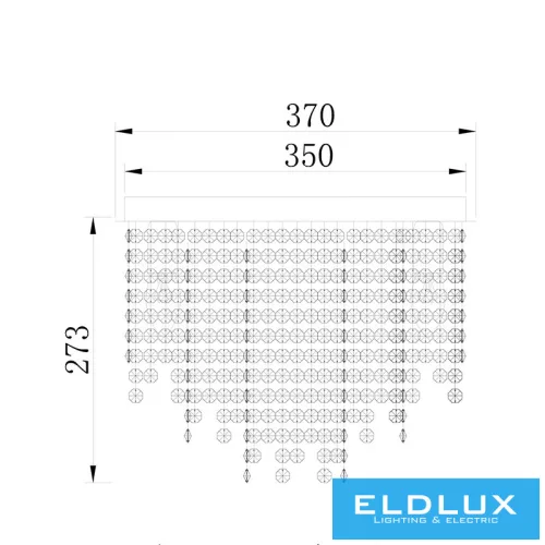 ELDLUX ELDILEN lampă de tavan din sticlă cristal Ø370 E14×5