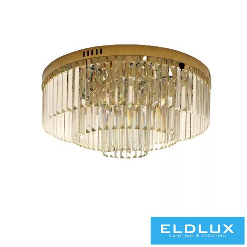 ELDLUX Lampă de tavan din sticlă cristal E14×5 D400x350mm Auriu