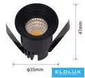 UNIVERSO Mini spot luminos 3w 3000k 300lm 30° IP20 Negru D35x47mm Decupaj: D28mm