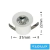 Spot mini UNIVERSO 1 W 3000 K 100 lm 30° IP20 ∅31×22 mm alb
