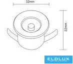 UNIVERSO Mini spot 1w verde 80lm 30° IP20 Alb D31x22mm decupaj:D25mm