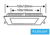 UNIVERSO Panou LED încastrat pătrat 6w 480lm CCT/cap. 120° IP20 Alb 120x120mm decupaj: 105x105mm 3 ani