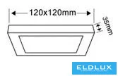 UNIVERSO Panou LED pătrat pentru montare pe perete 6w 480lm CCT/cap. 120° IP20 Alb 120x120x35mm 3 ani