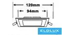 UNIVERSO Panou LED încastrat pătrat 12w 1100lm CCT/cap. 120° IP20 Alb 120x120mm decupaj: 94x94mm