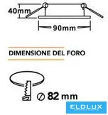 UNIVERSO Corp de iluminat încastrat 1xPAR16 fără soclu IP20 Alb D90x40mm decupaj: D82mm