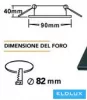 UNIVERSO Spot încastrat 1xPAR16 fără soclu IP20 Negru 90x90x40mm decupaj: D82mm