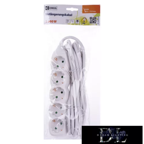 Panou de distribuție EMOS (prelungitor) 5 prize 5 m 1,5 mm² comutabil