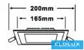 UNIVERSO Panou LED încastrat pătrat 18w 1800lm CCT/cap. 120° IP20 Alb 220x220mm decupaj: 165x165mm