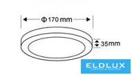 UNIVERSO Panou LED circular de perete 12w 1200lm CCT/cap. 120° IP20 Alb D170x35mm 3 ani