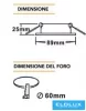 UNIVERSO Spot încastrat 1xPAR16 fără soclu IP20 Crom 89x89x25mm decupaj: D60mm