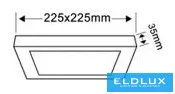 UNIVERSO Panou LED pătrat pentru montare pe suprafață 18w 1800lm CCT/cap. 120° IP20 Alb 225x225x35mm 3 ani