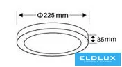 UNIVERSO Panou LED circular pentru exterior 18w 1800lm CCT/cap. 120° IP20 Alb D225x35mm 3 ani