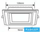 UNIVERSO Panou LED încastrat pătrat 9w 780lm CCT/cap. 120° IP20 Alb 120x120mm decupaj: 95x95mm