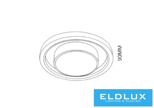 Lampă de tavan UNIVERSO 35W 2800lm CCT.T+BT D490x90mm IP20 alb/auriu