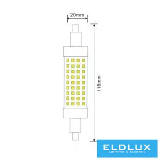 Bec LED UNIVERSO R7S 12W 1320lm 6500K CRI≥80 Ø28x118mm