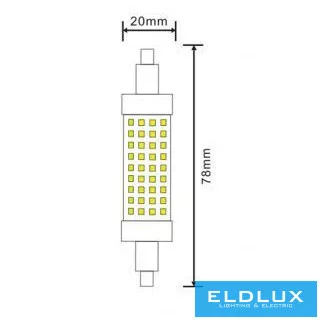 Bec LED UNIVERSO R7S 8W 880lm 6500K CRI≥80 Ø20x78mm