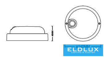 Lampă de exterior UNIVERSO cu senzor de mișcare 9 W 820 lm 6500 K D140x48 mm IP56 albă 5 ani