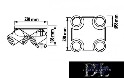 UNIVERSO Corp de iluminat spot 4xGU10 Max.35w IP20 220x220x108mm Alb