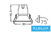 UNIVERSO Spot încastrat 5w 463lm 3000k RA90 24° IP20 Alb D83x81,5mm decupaj:75mm