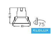 UNIVERSO Spot încastrat 5w 463lm 6500k RA90 24° IP20 Alb D83x81,5mm decupaj:75mm