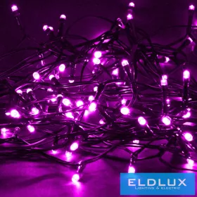 Napelemes 50 LED-es rózsaszín fényfüzér 5m
