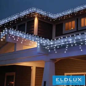  480 LED-es hideg fehér jégcsap izzósor adapterrel 7m (8 funkciós)