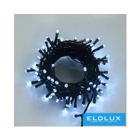   WISDOM fényfüzér hideg fényű 100LED 5m zöld kábellel 8 fun. IP44