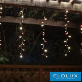   WISDOM fényfüzér meleg+Rózsaszín fényű 135LED 3x0.9m átlátszó kábellel Max Cs. 3db IP44
