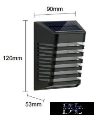 Lampă solară de perete UNIVERSO 5V 0,3w 30lm 6500k IP65 negru 120x120x90mm