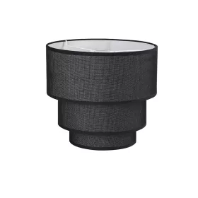   ELDLUX Lampă suspendată cu abajur circular din in negru cu 3 straturi