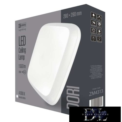 EMOS DORI Lampă LED pătrată 18W 1550lm NW IP54 albă