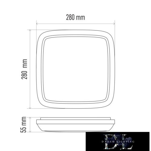 EMOS DORI Lampă LED pătrată 18W 1550lm NW IP54 albă