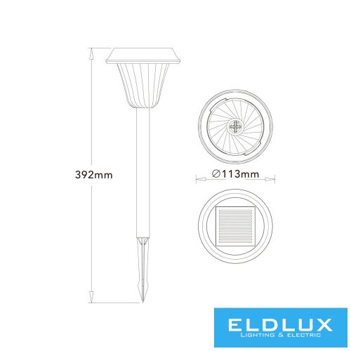 Lampa solară UNIVERSO pentru fixare în iarbă 4,5 V-300 mAH 15 lm 3000 k+RGB IP54 negru